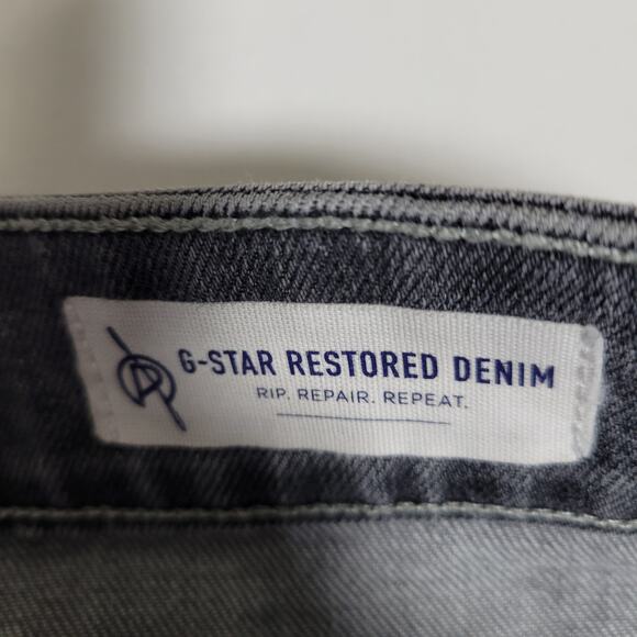 G-Star Raw Restored Denim Scutar 3D Shorts Size 36 Gray Distressed Button Fly - Picture 4 of 9